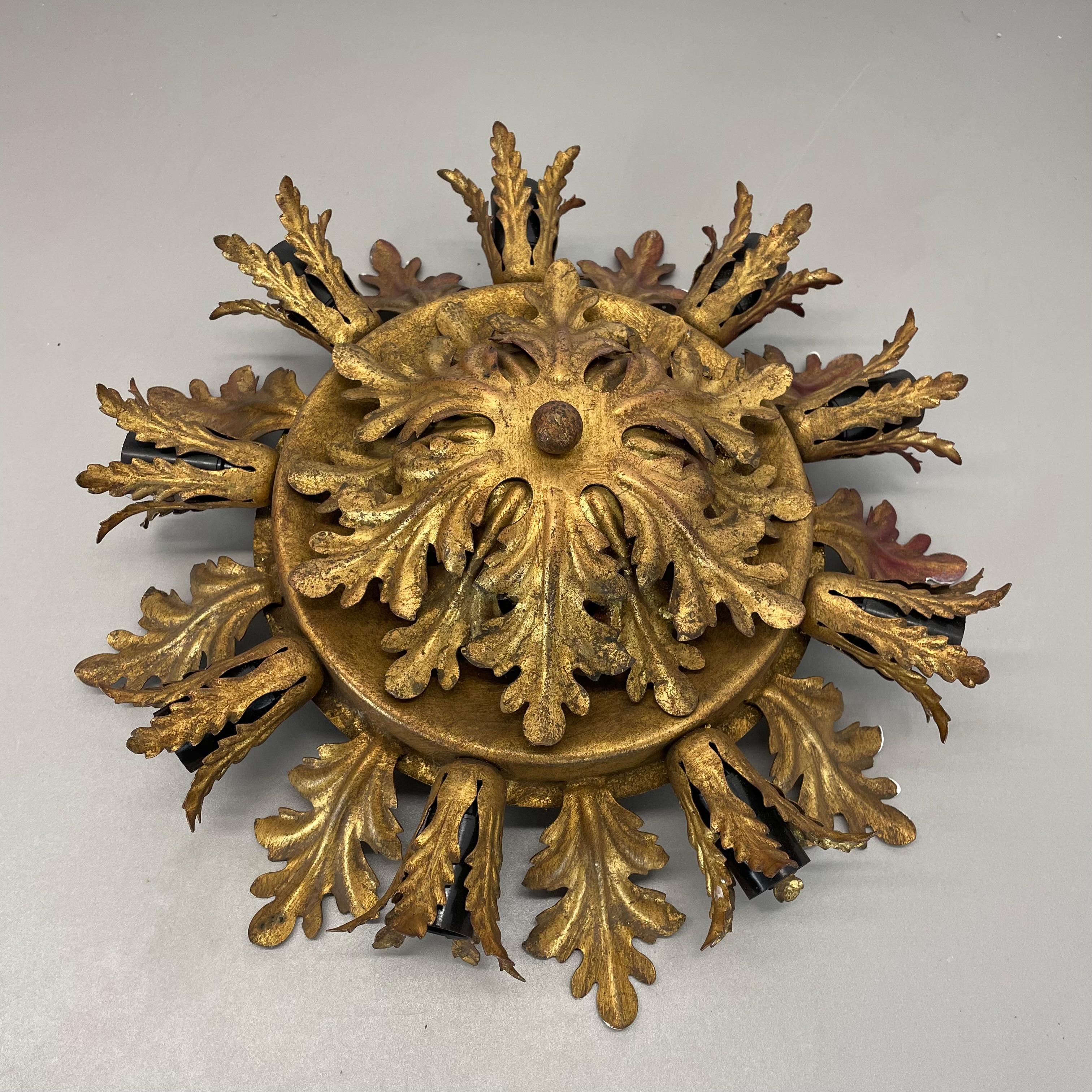 Plafoniera da teatro Florentine Golden 40cm di Banci Firenze , Italia, anni '60 in vendita 5