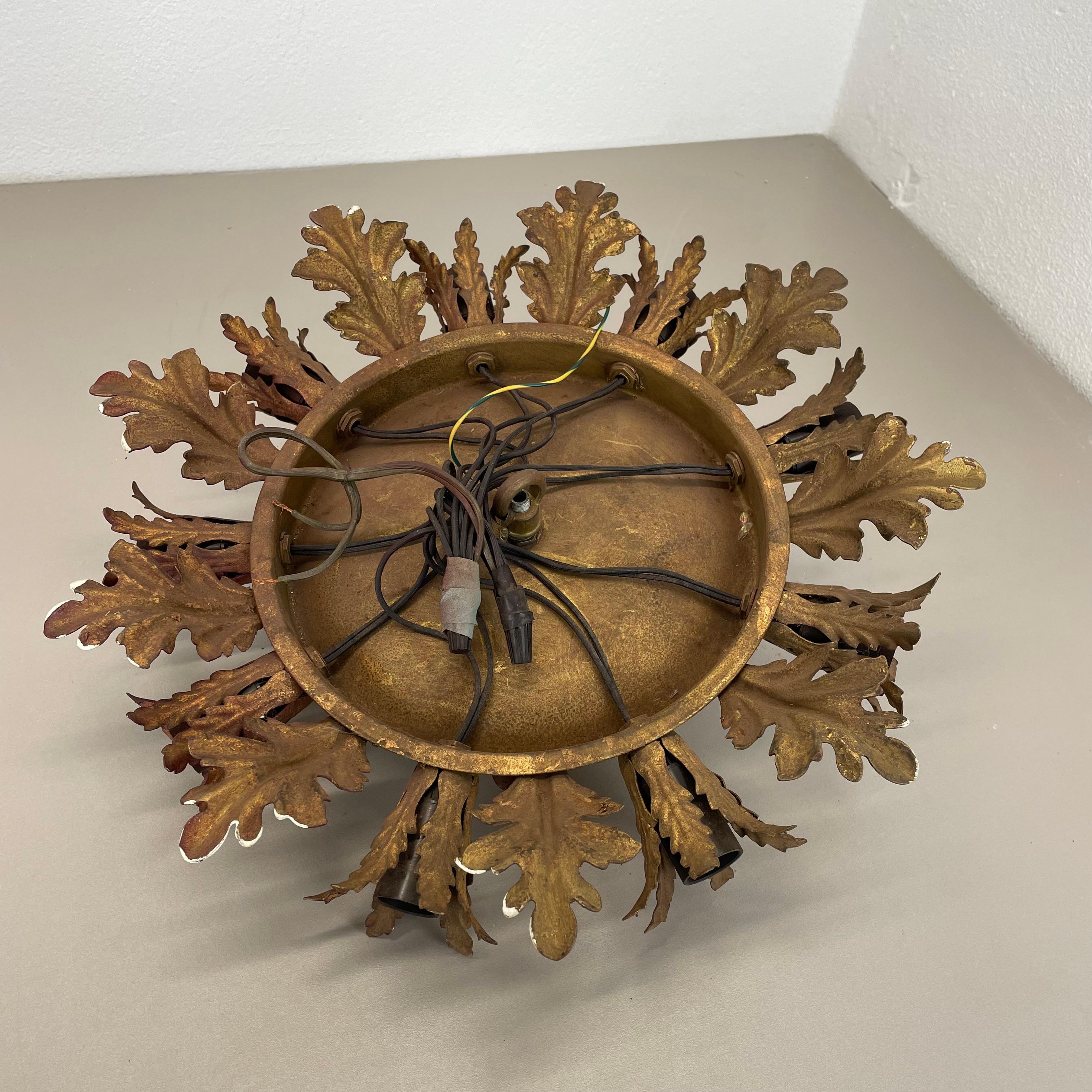 Plafoniera da teatro Florentine Golden 40cm di Banci Firenze , Italia, anni '60 in vendita 7