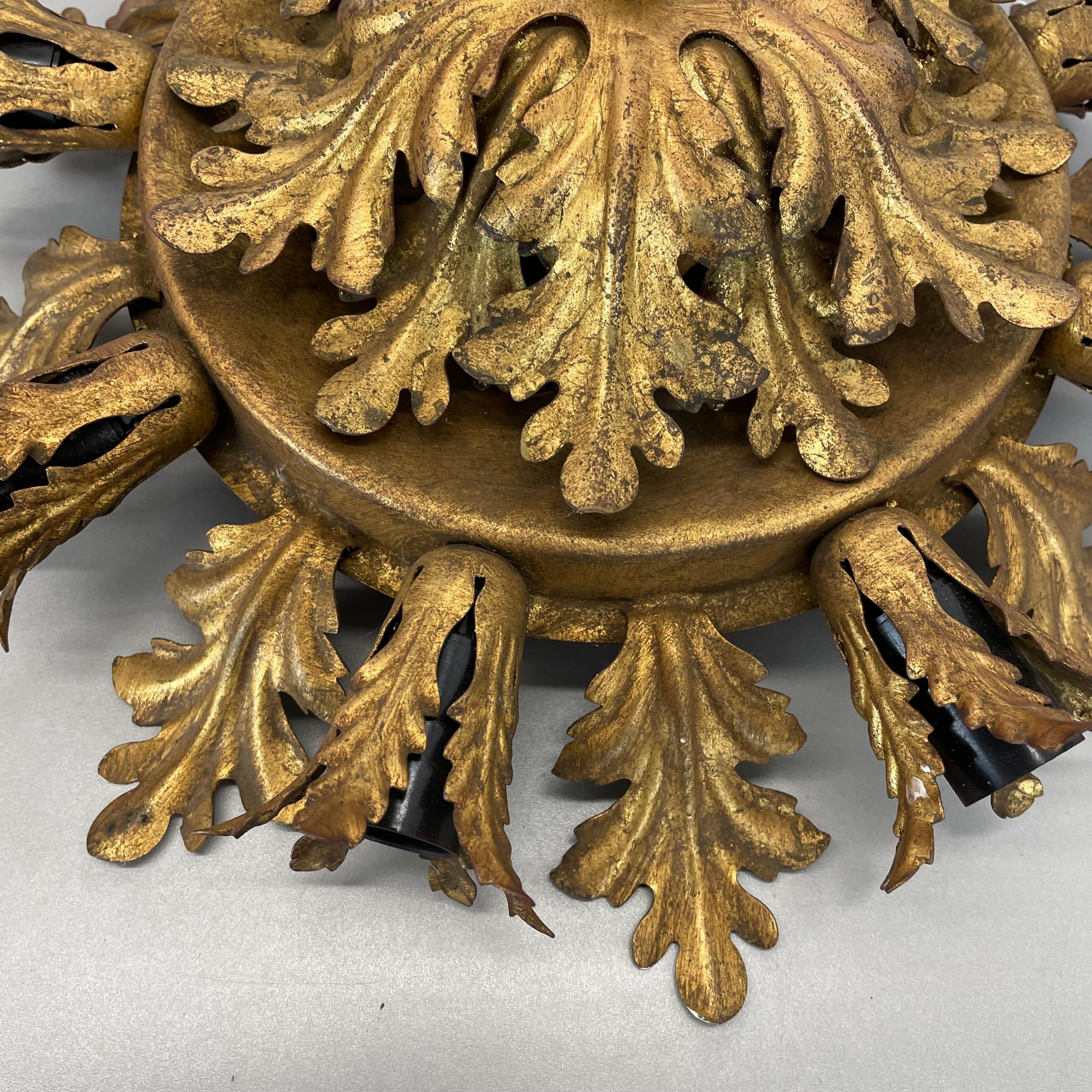 Plafoniera da teatro Florentine Golden 40cm di Banci Firenze , Italia, anni '60 In condizioni buone in vendita a Kirchlengern, DE