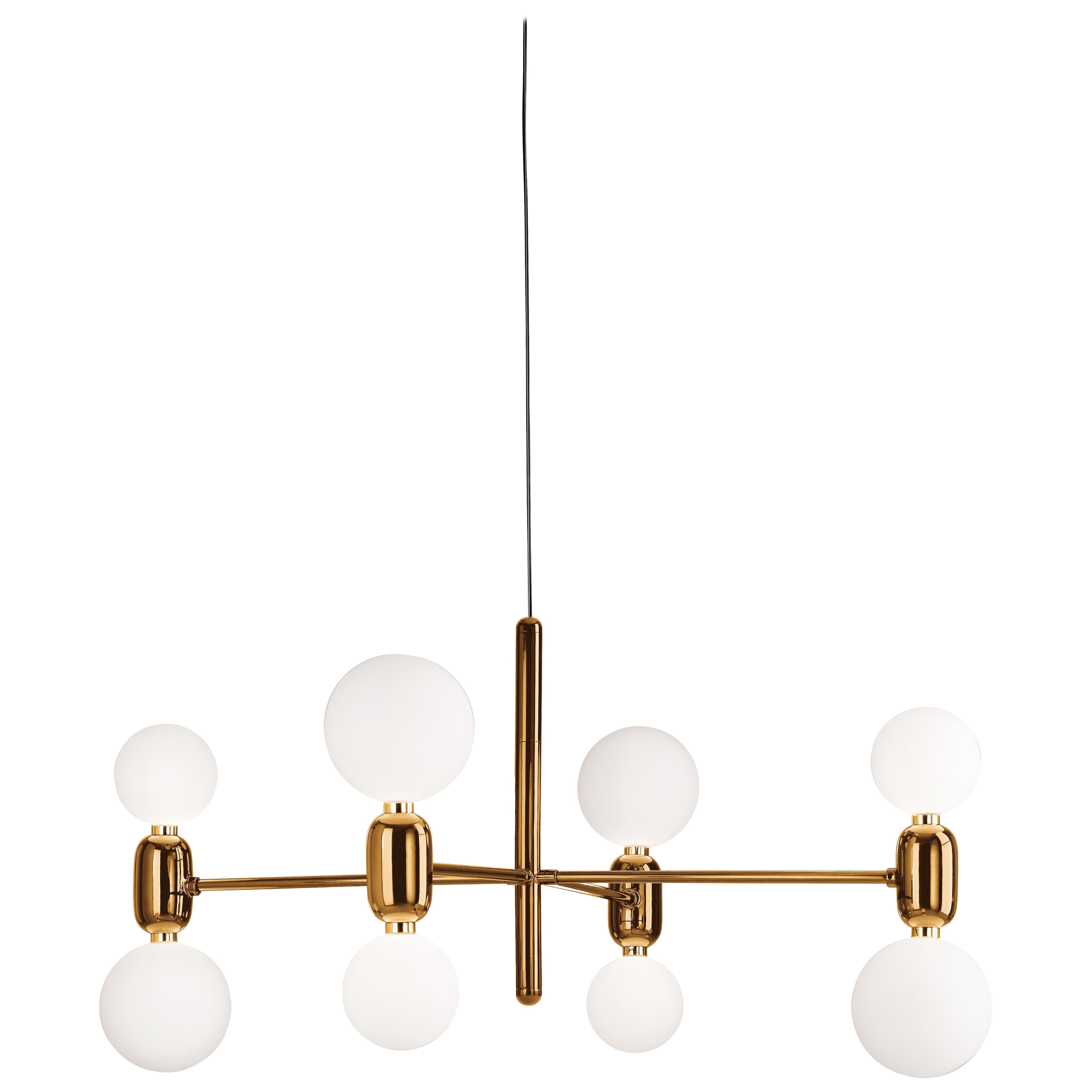 Goldener Aballs-Kronleuchter 4 von Parachilna im Angebot