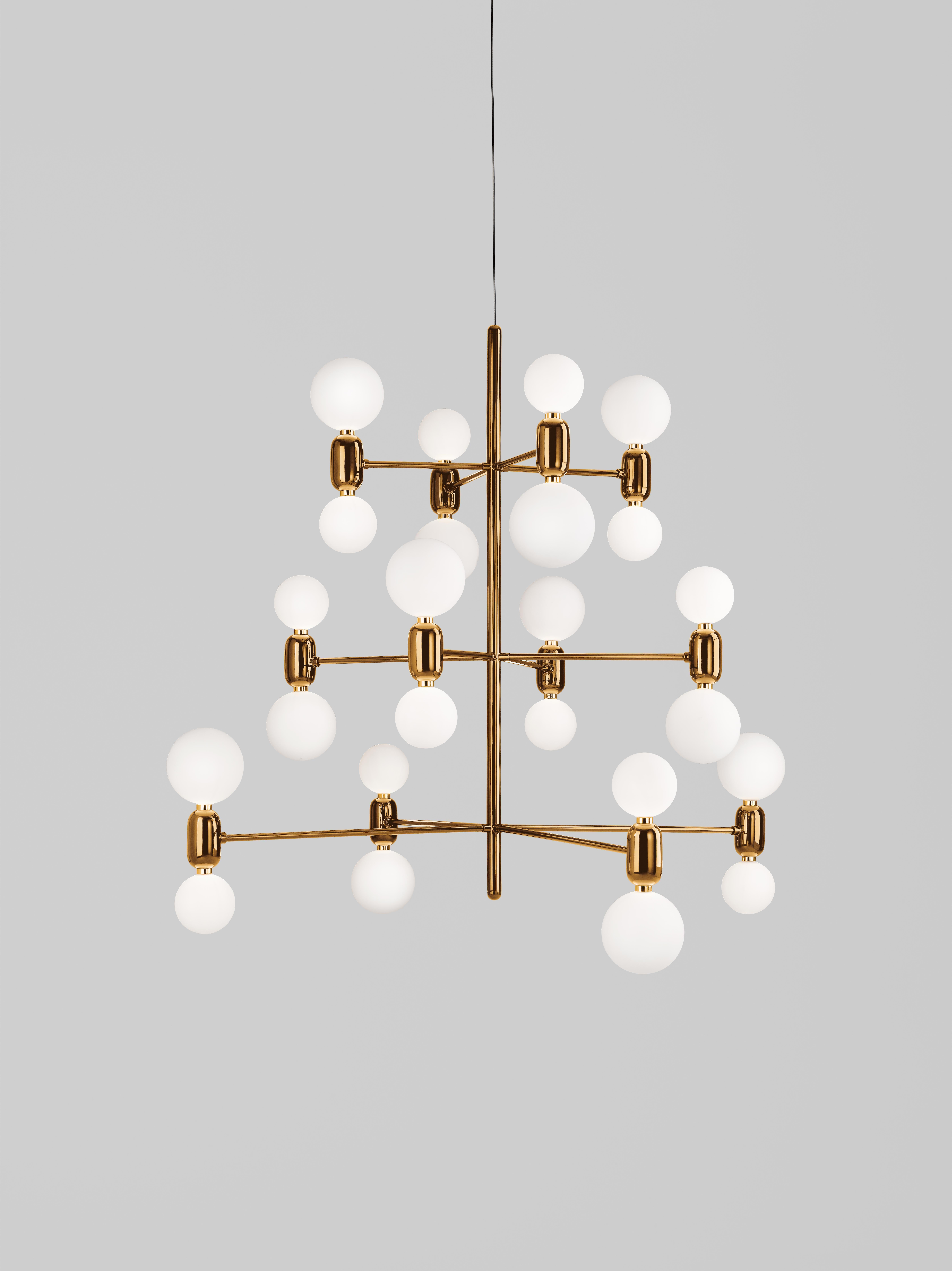 XXIe siècle et contemporain Lampe de table A&M PE Golden Aballs by Parachilna en vente