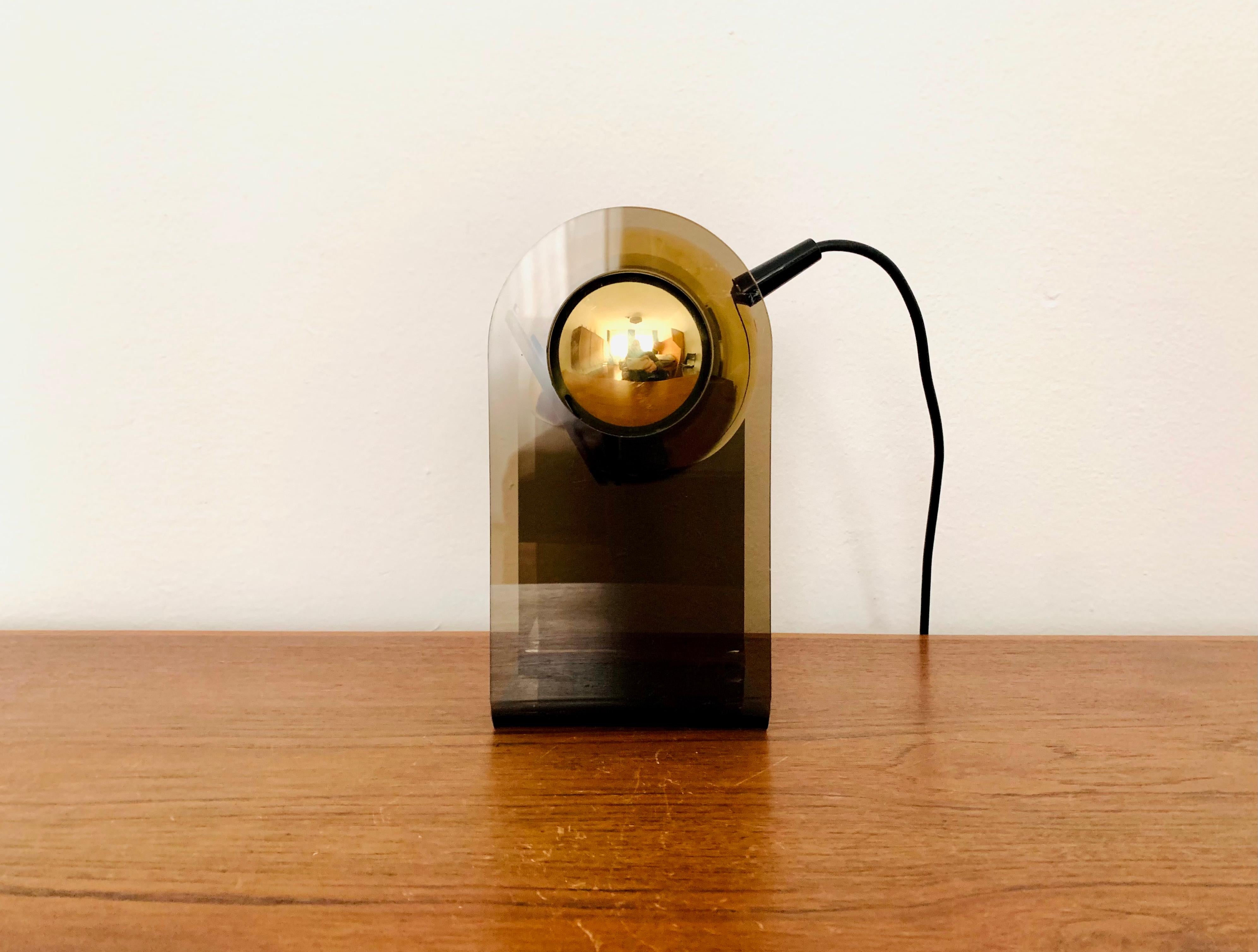 Golden Adjustable Acrylic Space Age Table Lamp In Good Condition For Sale In München, DE