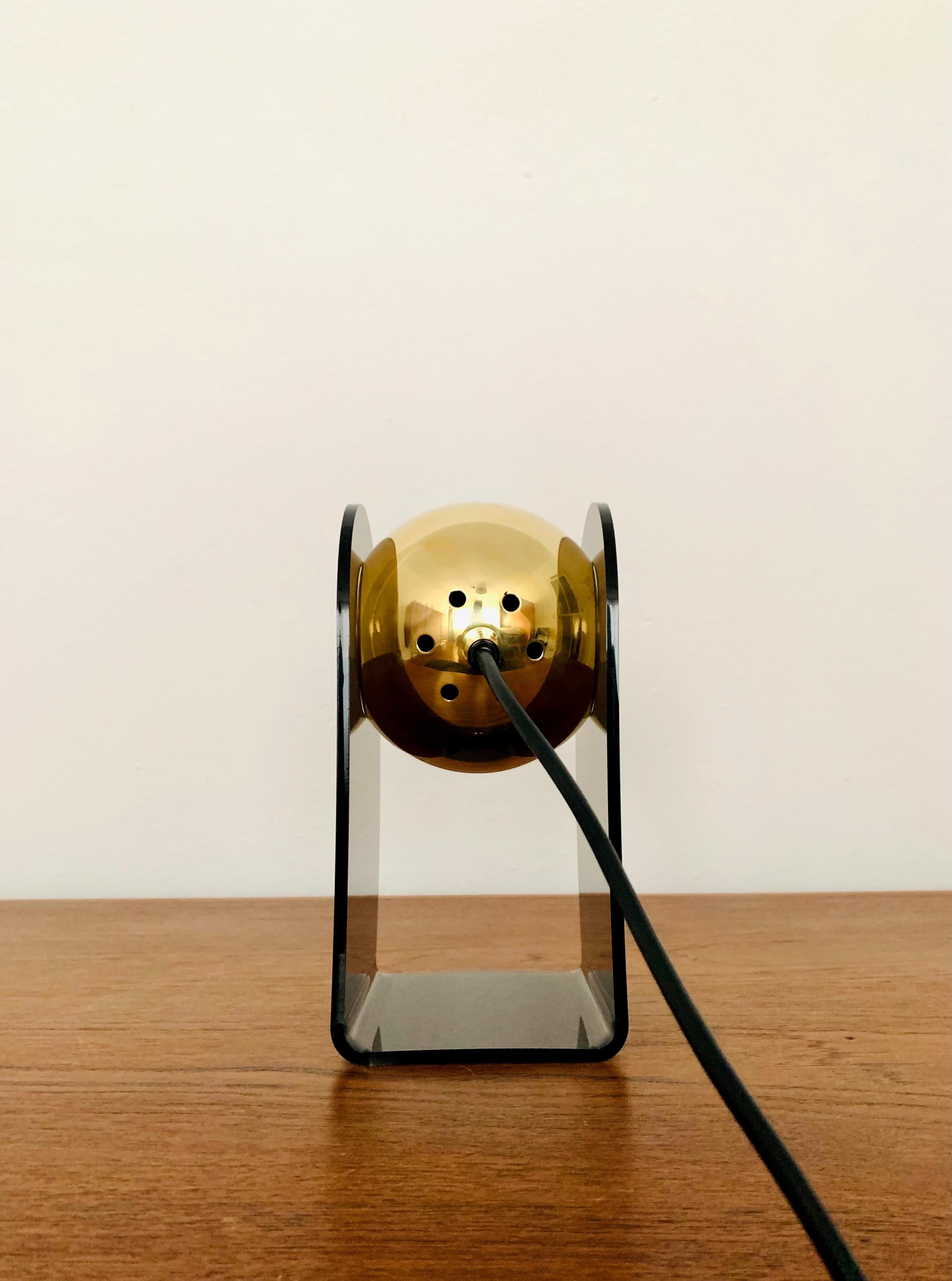 Late 20th Century Golden Adjustable Acrylic Space Age Table Lamp For Sale