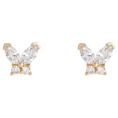 Golden Age 14K (or 18k upon request) Yellow Gold Diamond Stud Earrings