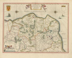 A.I.C C. Golden Age Carte de Boulogne et Guînes, Côte française c.1642