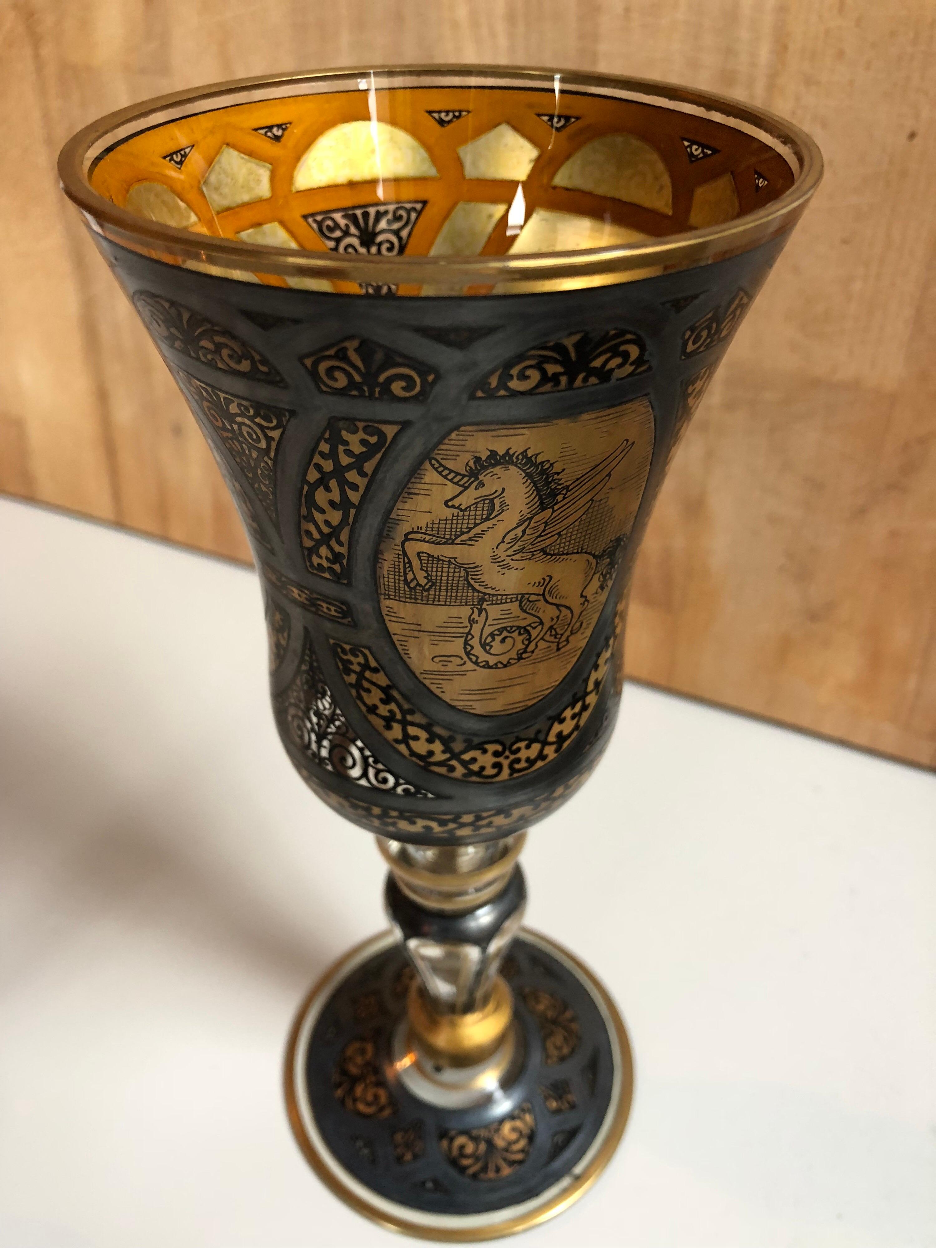 Golden Age Enameled Dokkum, Glass Motiv Goblet 2