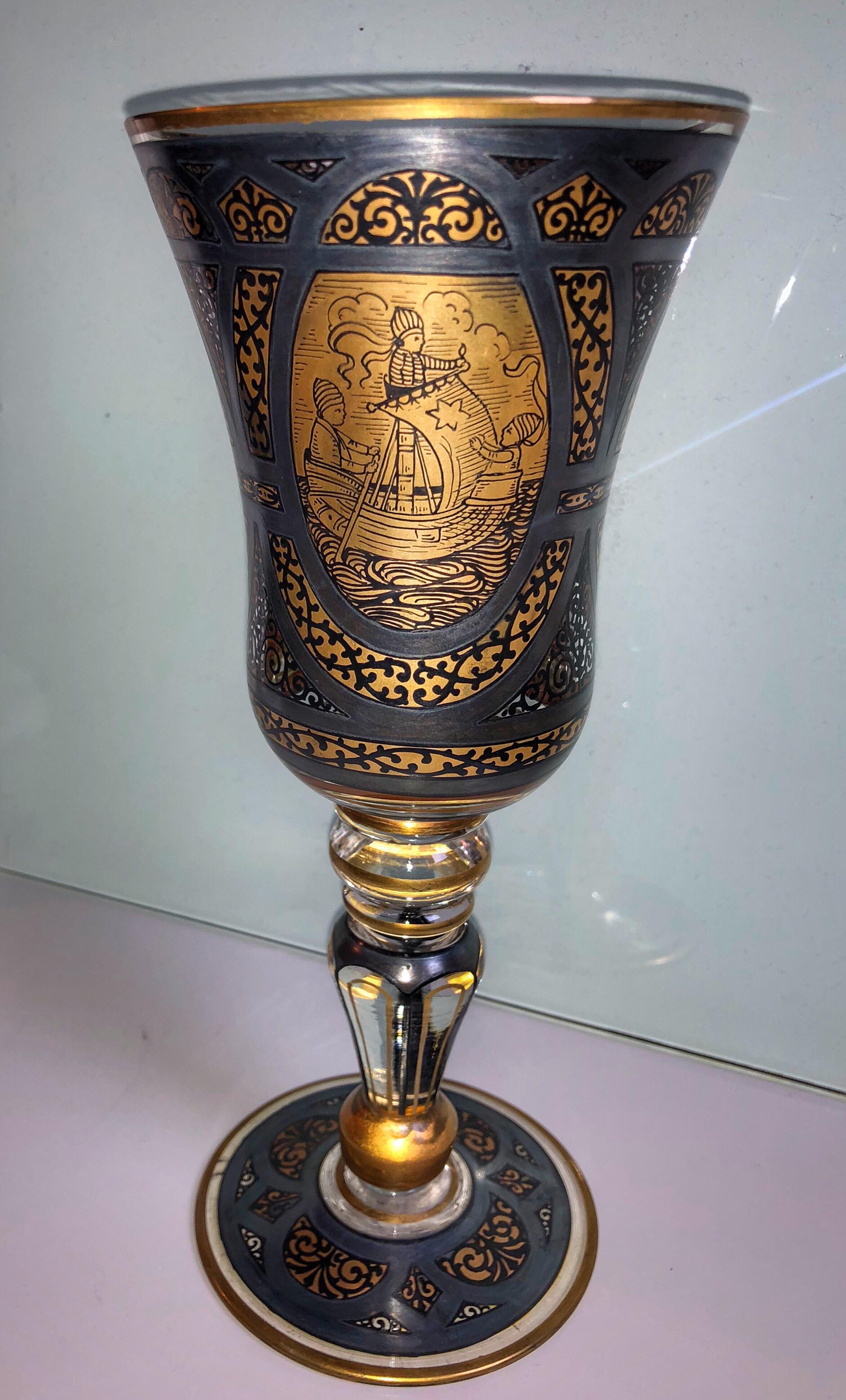 Golden Age Enameled Dokkum, Glass Motiv Goblet 3