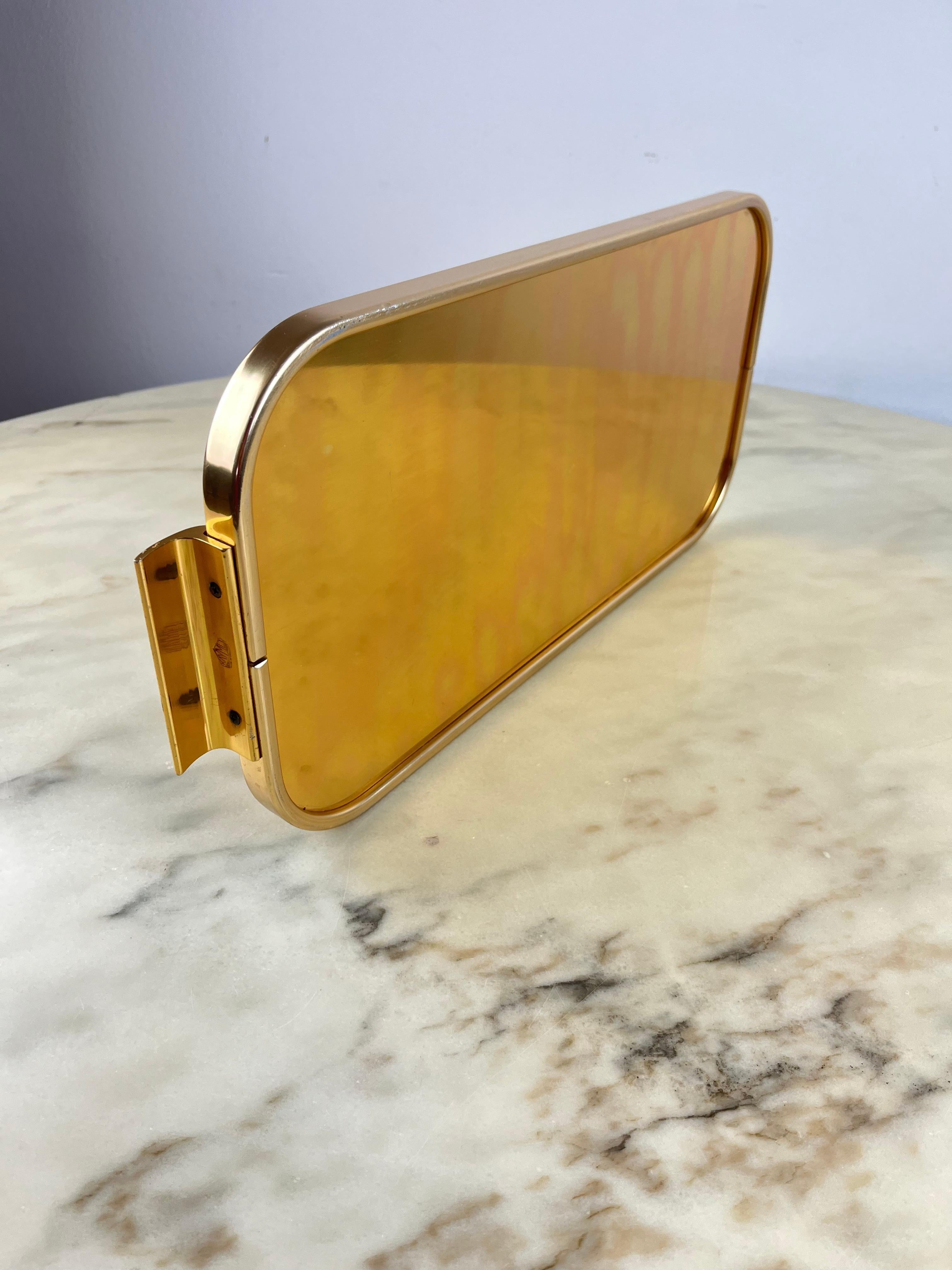 Golden Aluminum Tray Midcentury Italian Design 1960s For Sale 2