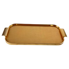 Golden Aluminum Tray Midcentury Italian Design 1960s