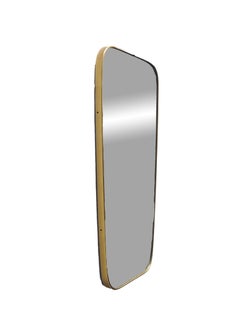 Golden Aluminum Wall Mirror, Italy 1950s