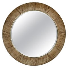 Golden Amber Round Mirror