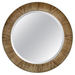 Golden Amber Round Mirror
