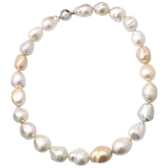 baroque sea south necklace cultured pearl golden steel faye kim gold want