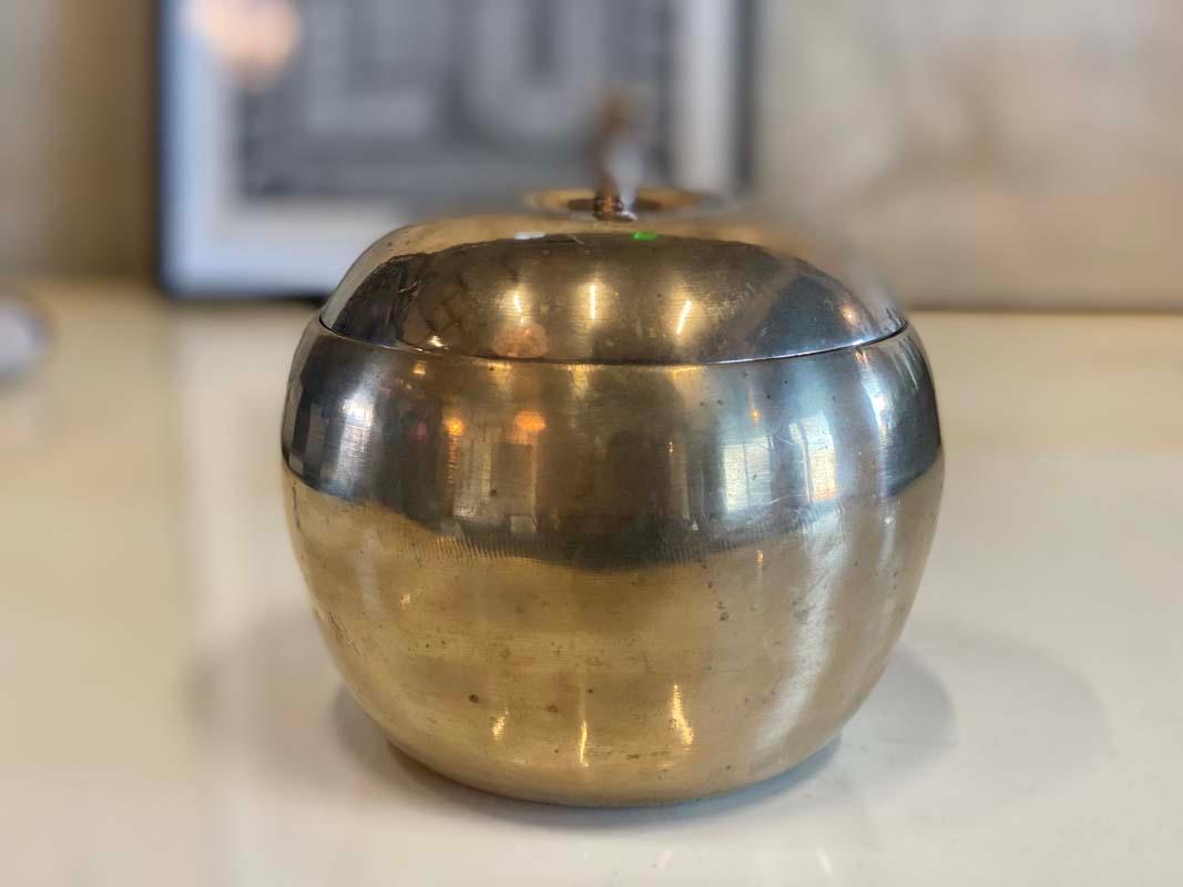 Hollywood Regency Golden Apple Container, 1970s