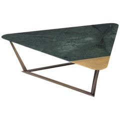 Golden Archer Coffee Table in Verde Guatemala, Gold Leaf