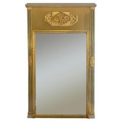 Mirror Decor dorato, Francia 1925, legno dorato con decorazioni floreali