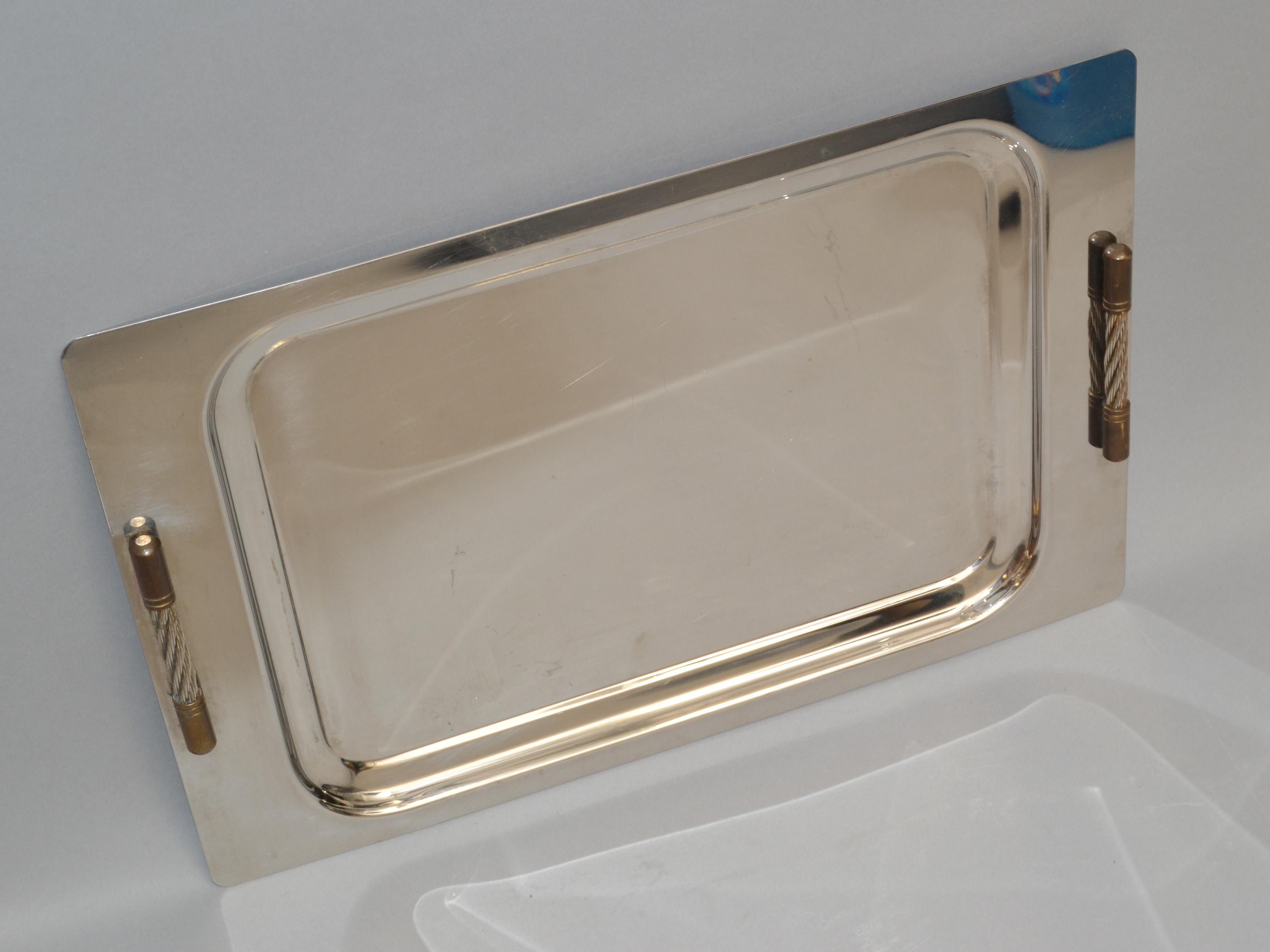 Golden Art Steel Design Argentina Vassoio da portata in acciaio inox 18/8, 1980 in vendita 7