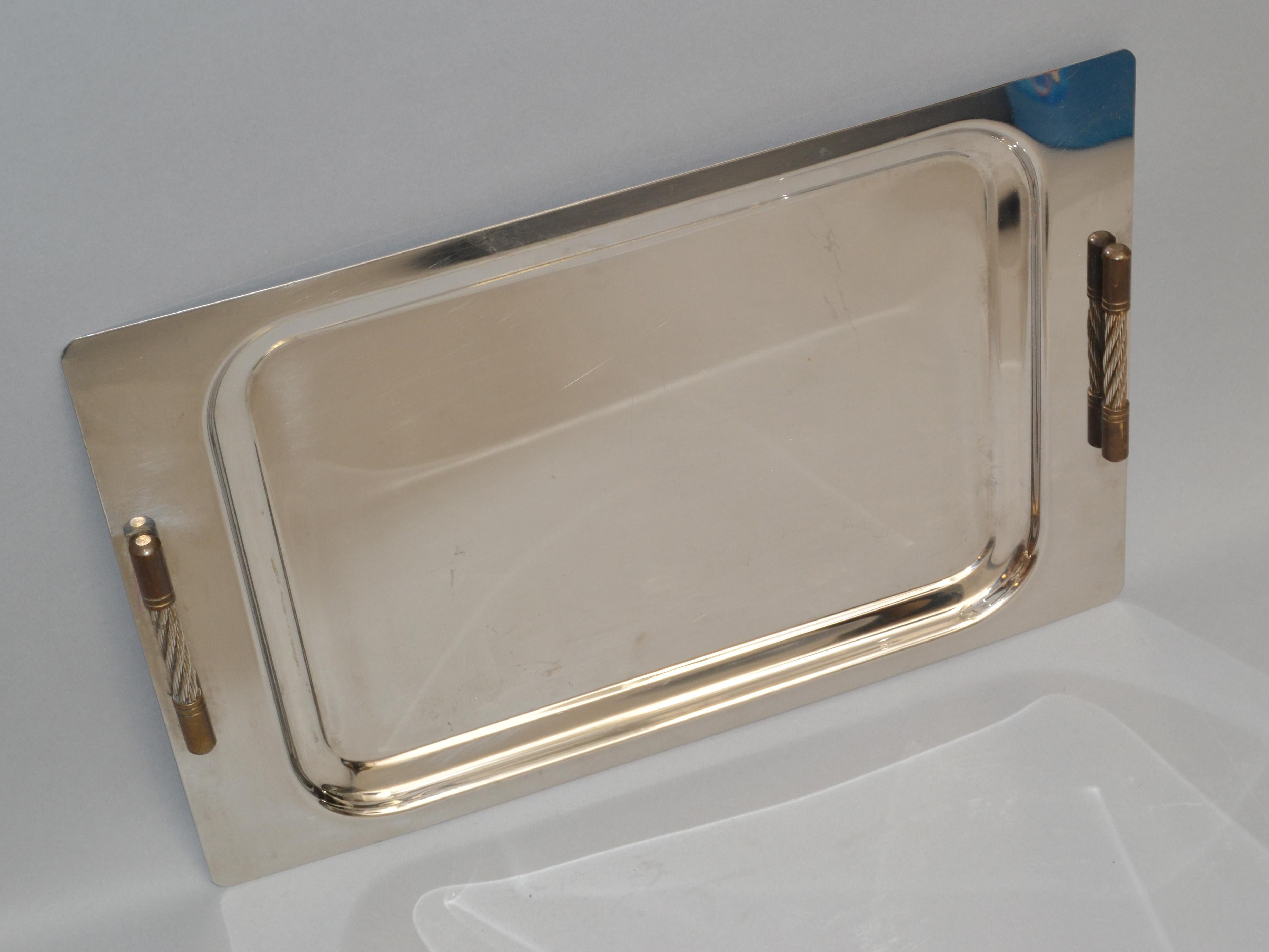 Golden Art Steel Design Argentina Serving Tray Inox 18/8 Stainless Steel, 1980 For Sale 4