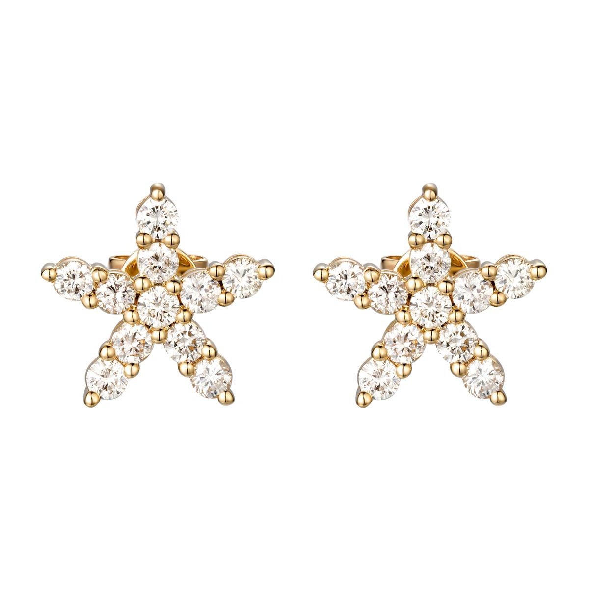 Boucles d'oreilles étoiles Aurora en or jaune 14 carats