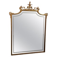 Golden Back Mirror with Parallel Lines, 1950s