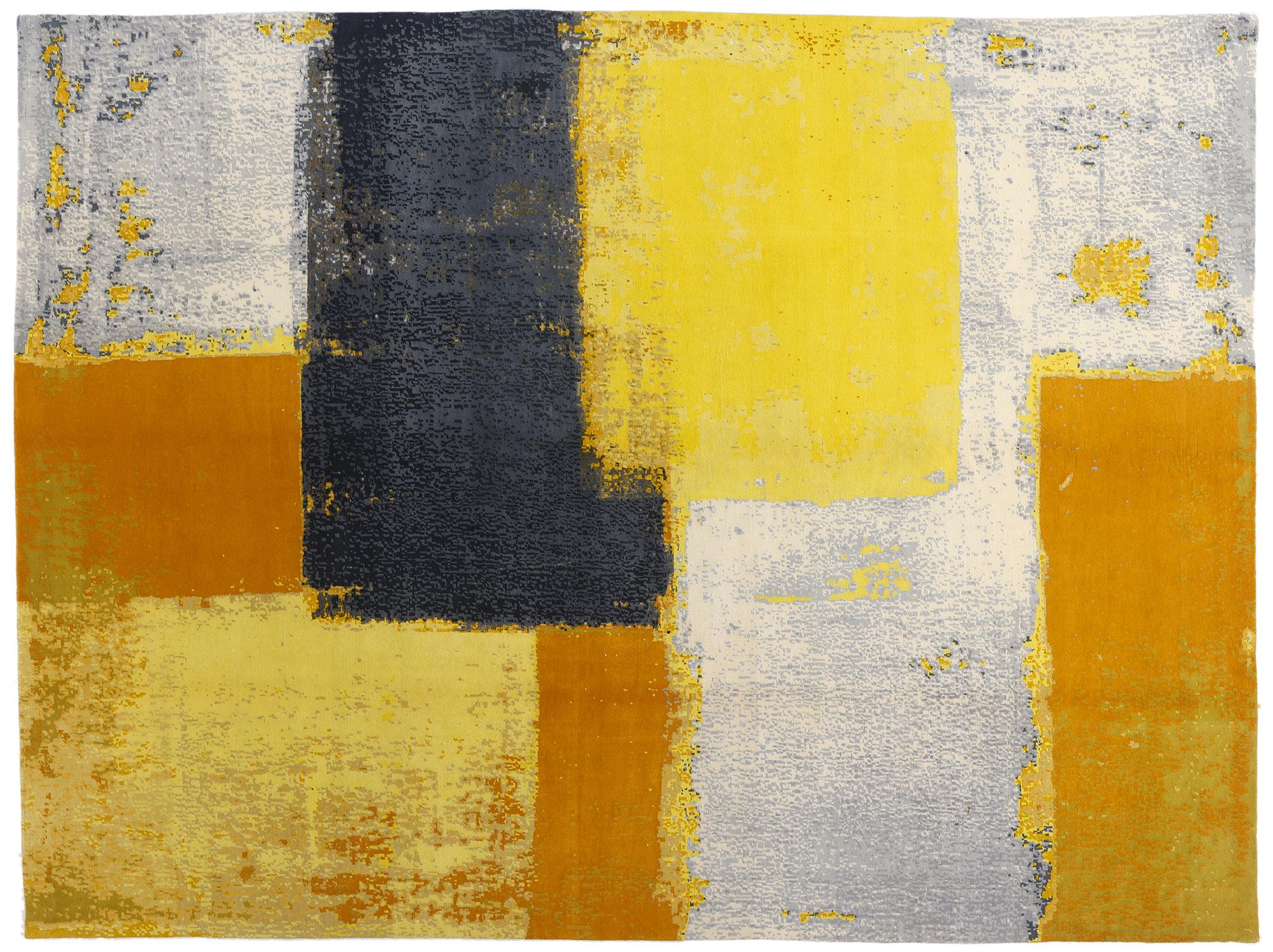 Moderner Bauhaus-Teppich aus Wolle und Seide mit expressionistischem Stil, neue Form und Funktionalität im Angebot 9