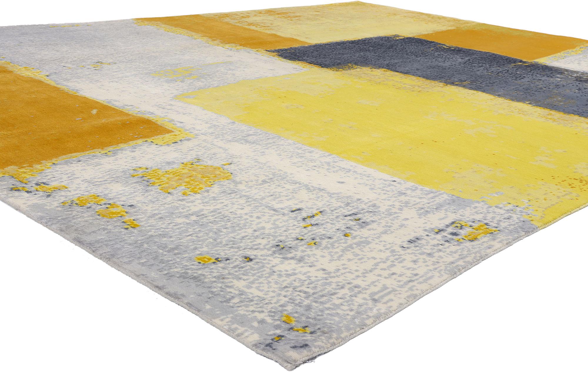 Moderner Bauhaus-Teppich aus Wolle und Seide mit expressionistischem Stil, neue Form und Funktionalität im Angebot 11