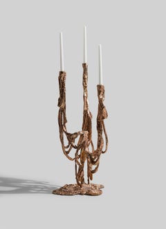 Candelabro Banyan dorato in ottone, Viya di Vikram Goyal