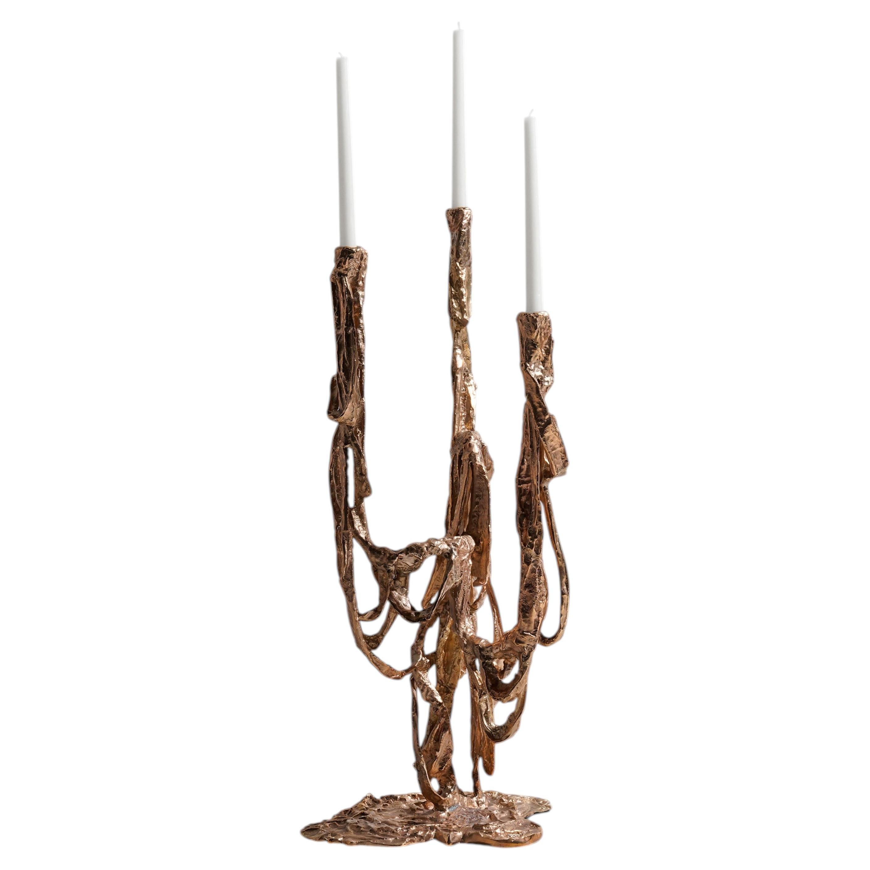 Golden Banyan Candelabra in Brass, Viya by Vikram Goyal