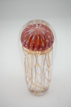 Golden Barberry Glass Jellyfish Sculpture