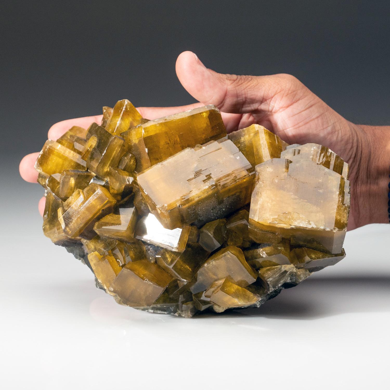 From Nandan County, Hechi, Guangxi, China

Complex intersecting formation of lustrous gem translucent golden barite crystals with lustrous faces and sharp modified rhombic faces.


6.3 lbs, 7.5 x 5.75 x 3.5 inches