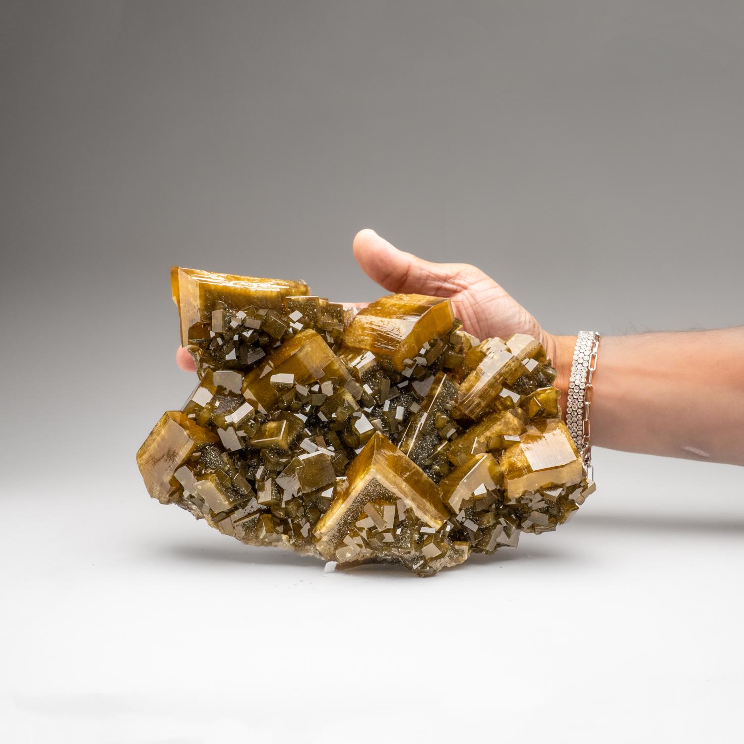 Cinese Cristalli di barite dorata dalla contea di Nandan, Hechi, Guangxi, Cina in vendita