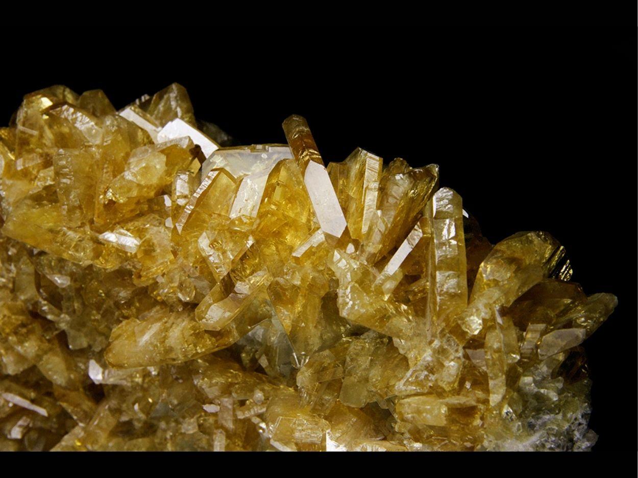 American Golden Barite on Calcite From Meikle Mine, Elko County, Nevada For Sale