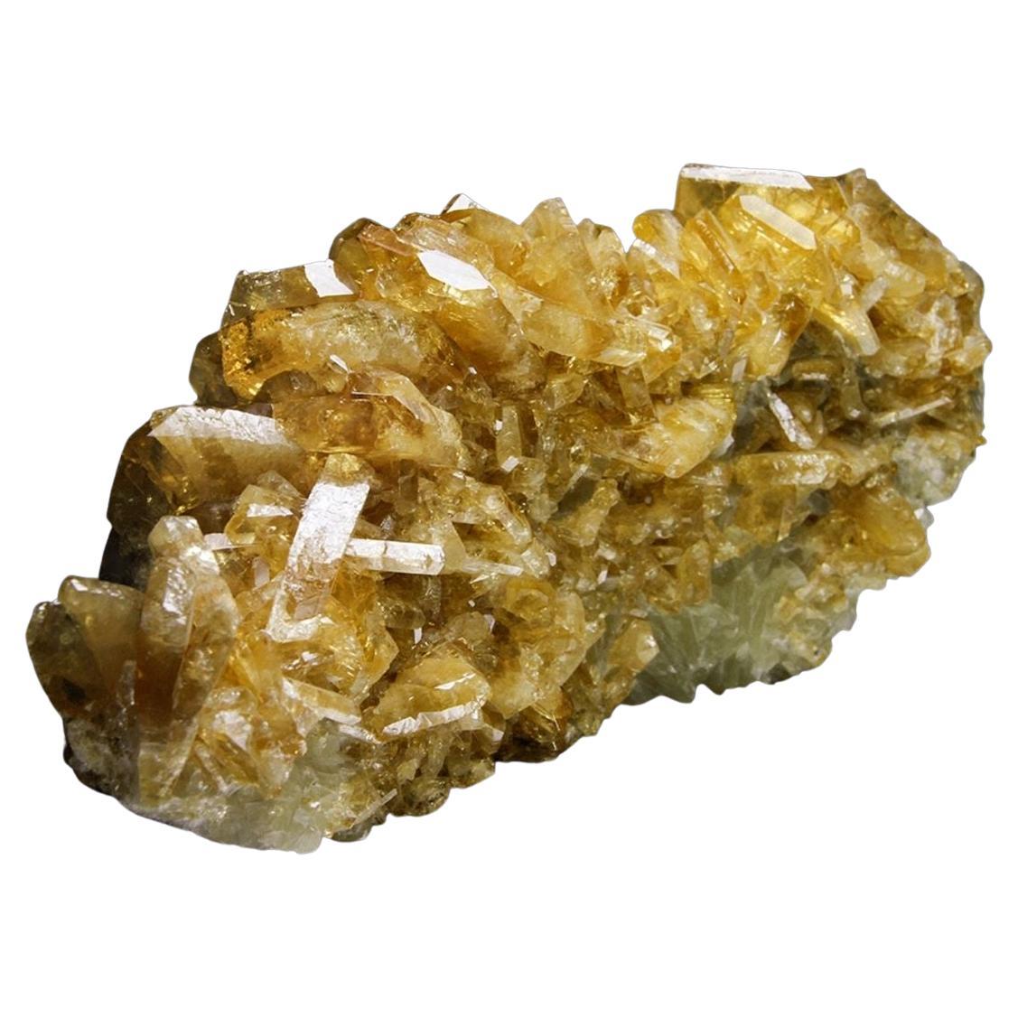Golden Barite on Calcite From Meikle Mine, Elko County, Nevada For Sale