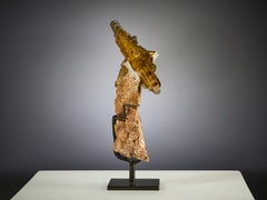 Rosa di barite dorata Una scultura naturale del Perù Oggetto decorativo da tavolo
