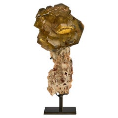 Rosa di barite dorata Una scultura naturale del Perù Oggetto decorativo da tavolo