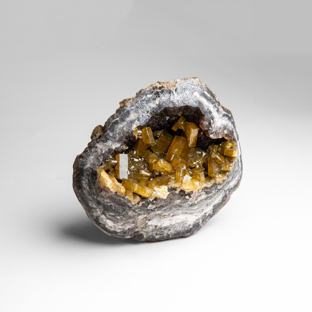 XXIe siècle et contemporain Barite dorée et fluorine de Lushi, province de Henan, Chine (4,25 livres) en vente