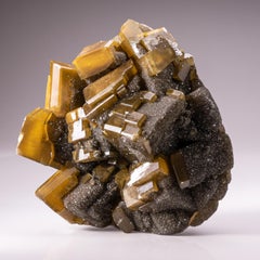 Golden Barite Mineral with Marcasite Crystals From Guangxi, China