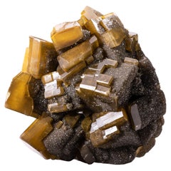 Minéral Barite doré avec cristaux Marcasite de Guangxi, Chine