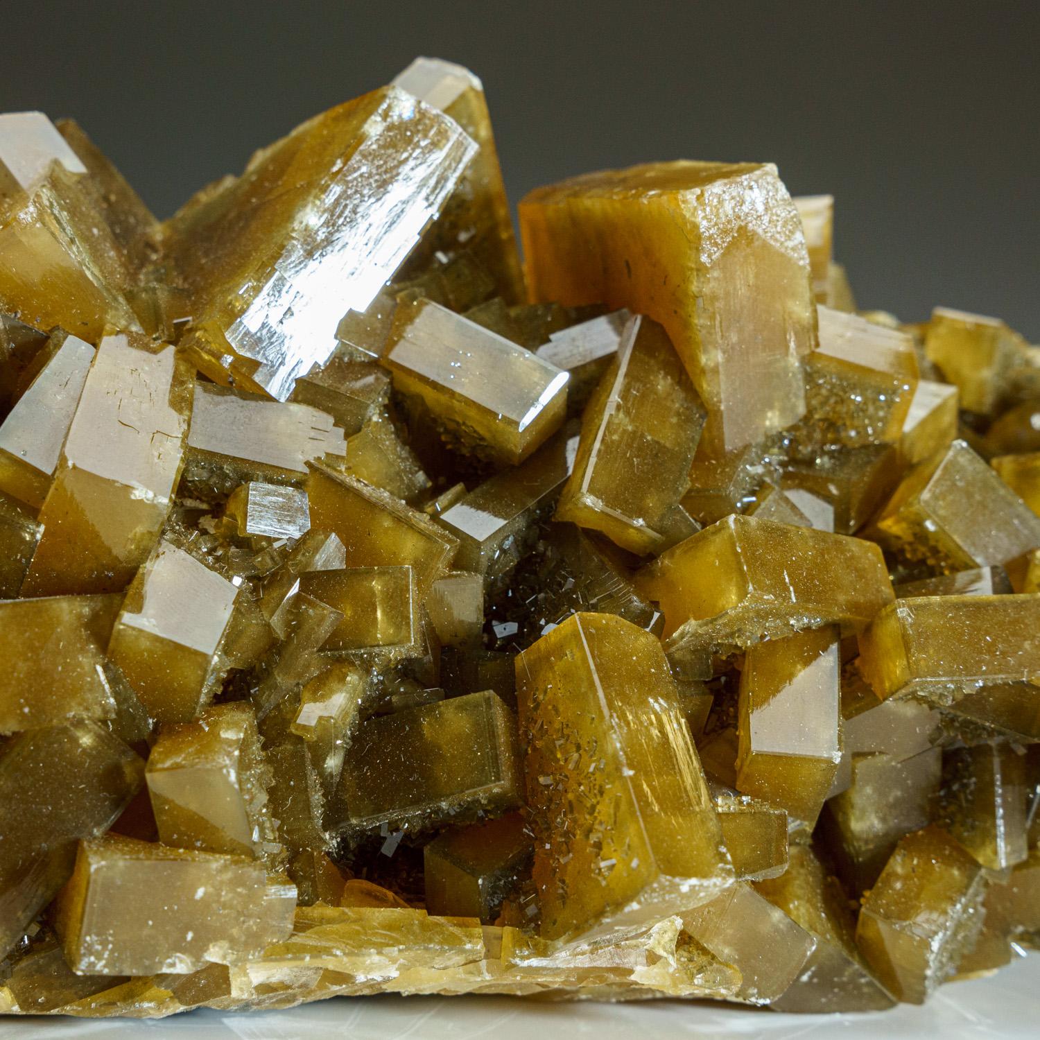 Chinese Golden Barite with Marcasite Crystals from Nandan County, Hechi, Guangxi, China For Sale