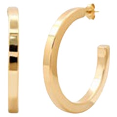 Golden Beam Diamond 14K (or 18k upon request) Yellow Gold Hoops Earrings