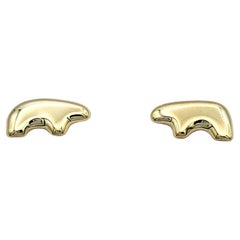 Golden Bear Baby Bear Stud Earrings in Polished 14 Karat Yellow Gold