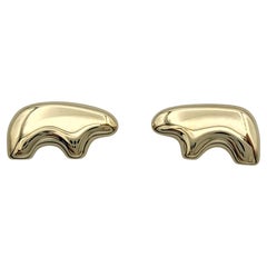 Golden Bear Baby Bear Stud Earrings in Polished 14 Karat Yellow Gold