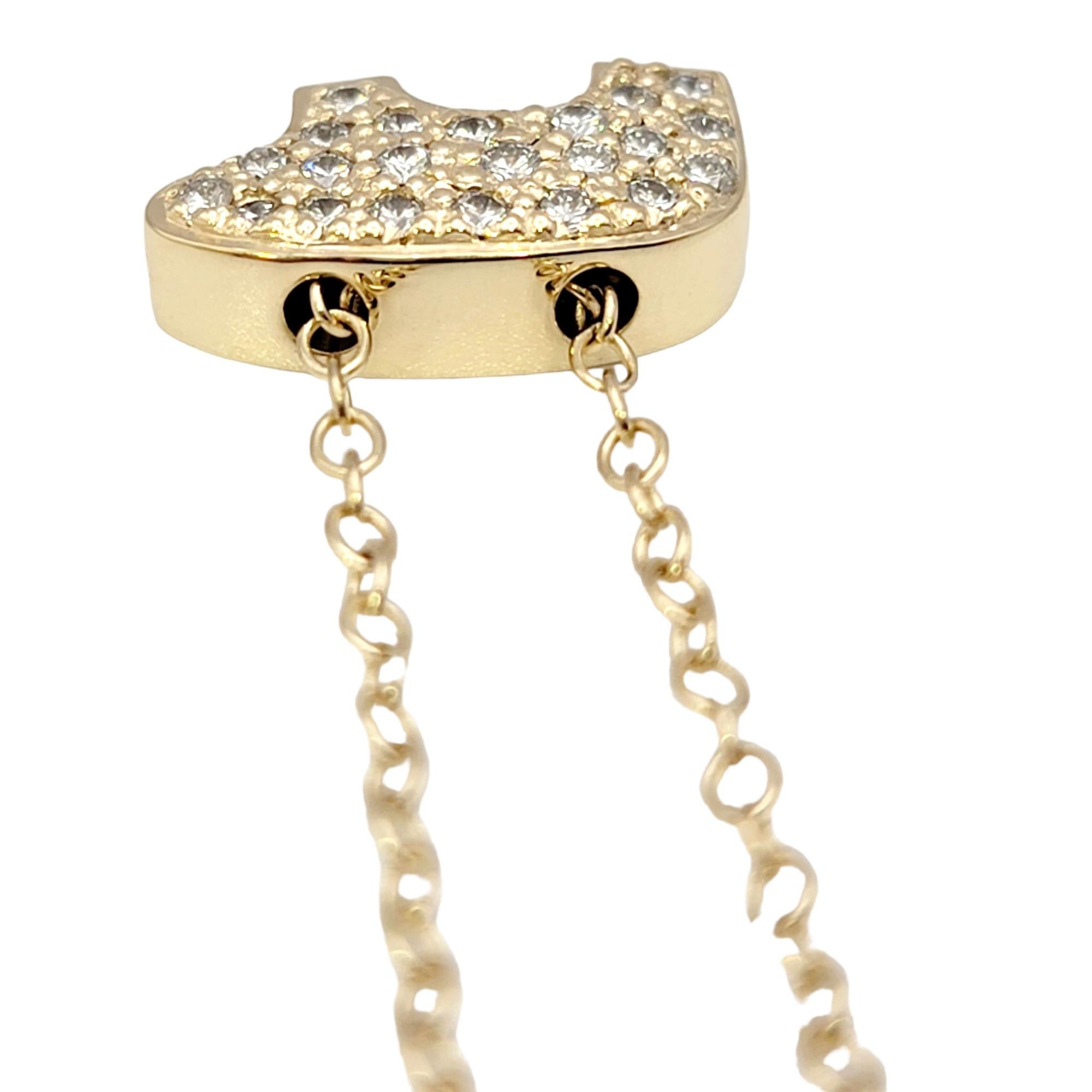 Women's Golden Bear Pave Diamond Baby Bear Pendant Necklace in 14 Karat Yellow Gold