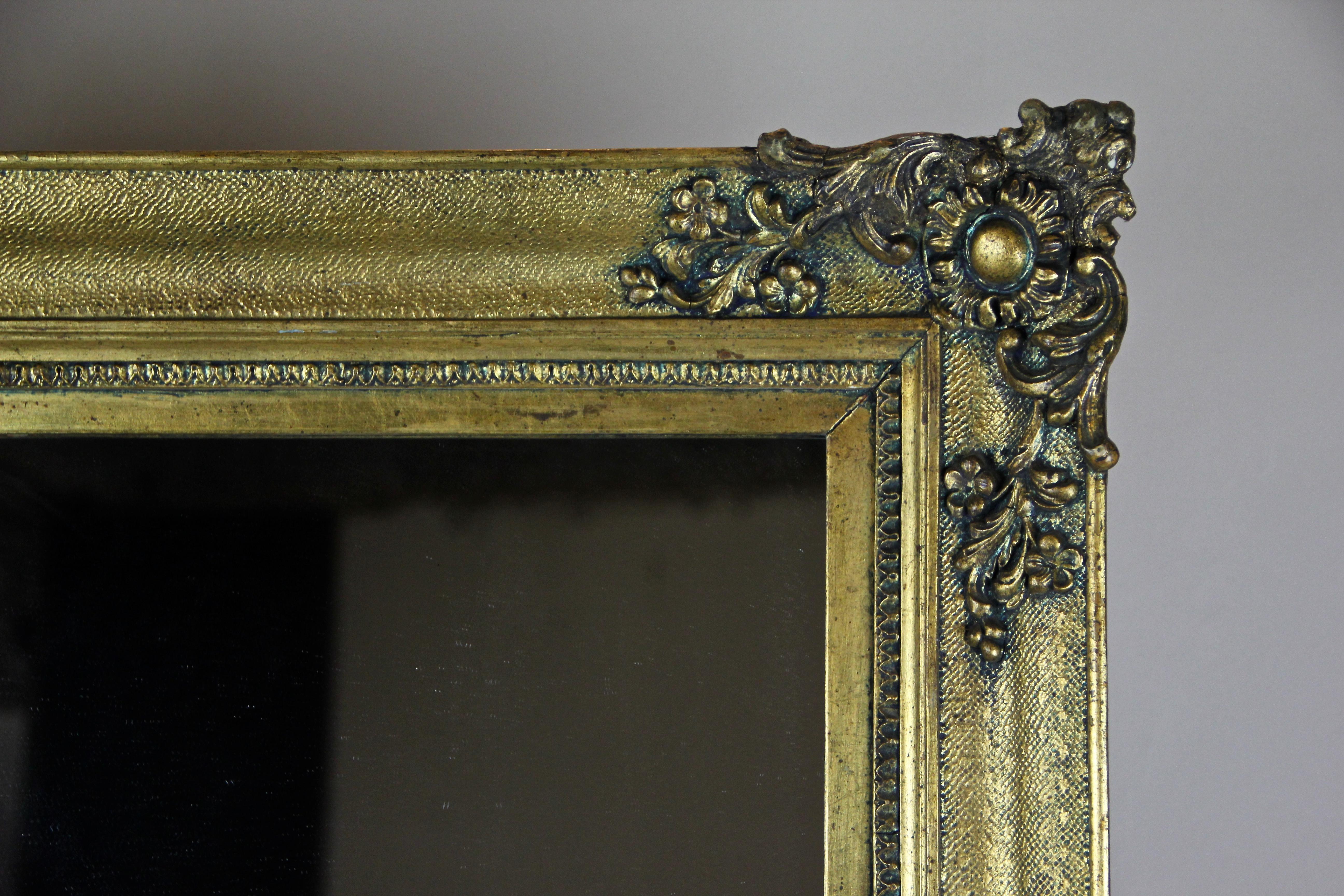 Gilt Golden Biedermeier Wall Mirror, Austria, circa 1850