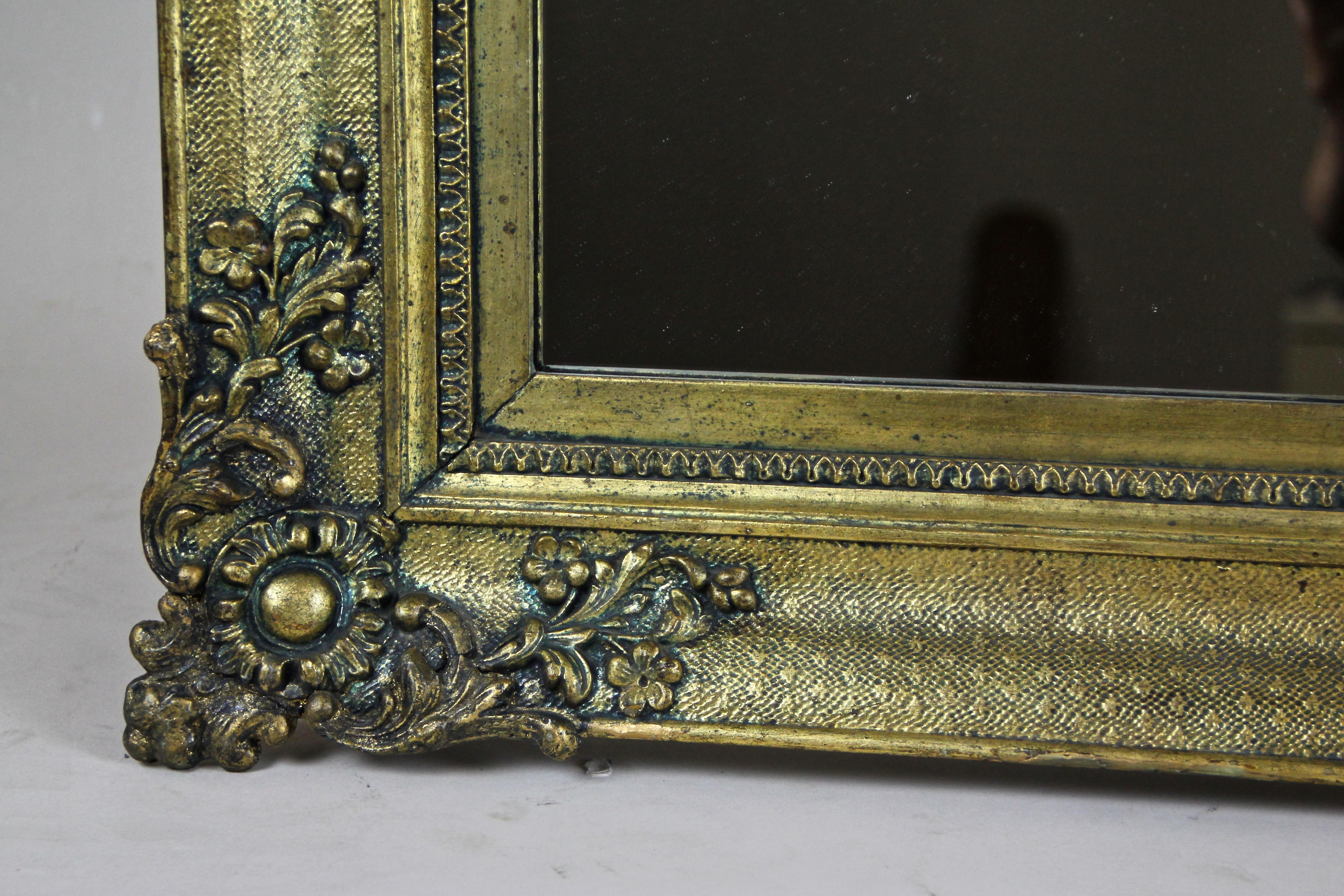 Stucco Golden Biedermeier Wall Mirror, Austria, circa 1850 For Sale