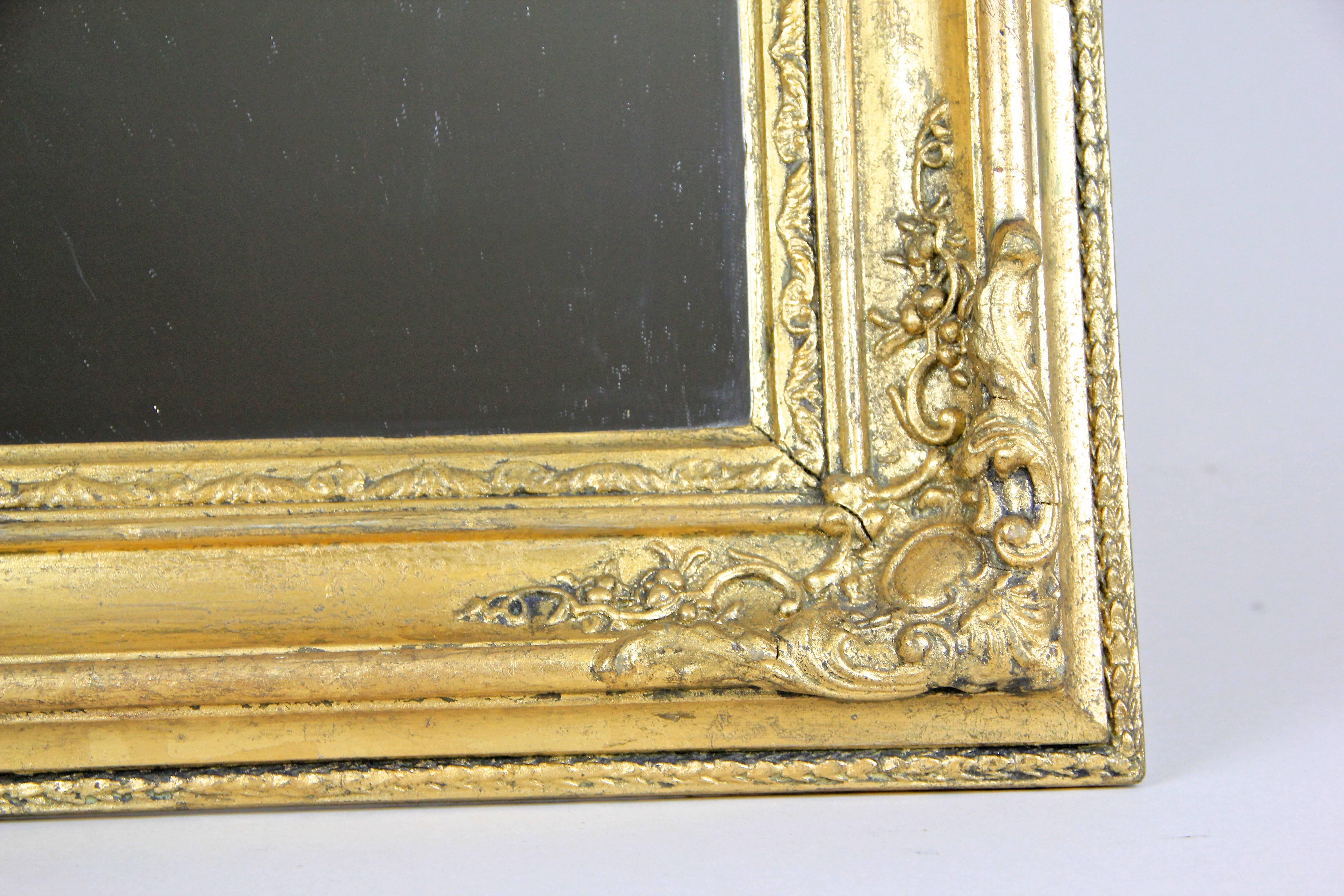 19th Century Golden Biedermeier Wall or Table Mirror, France, circa 1860
