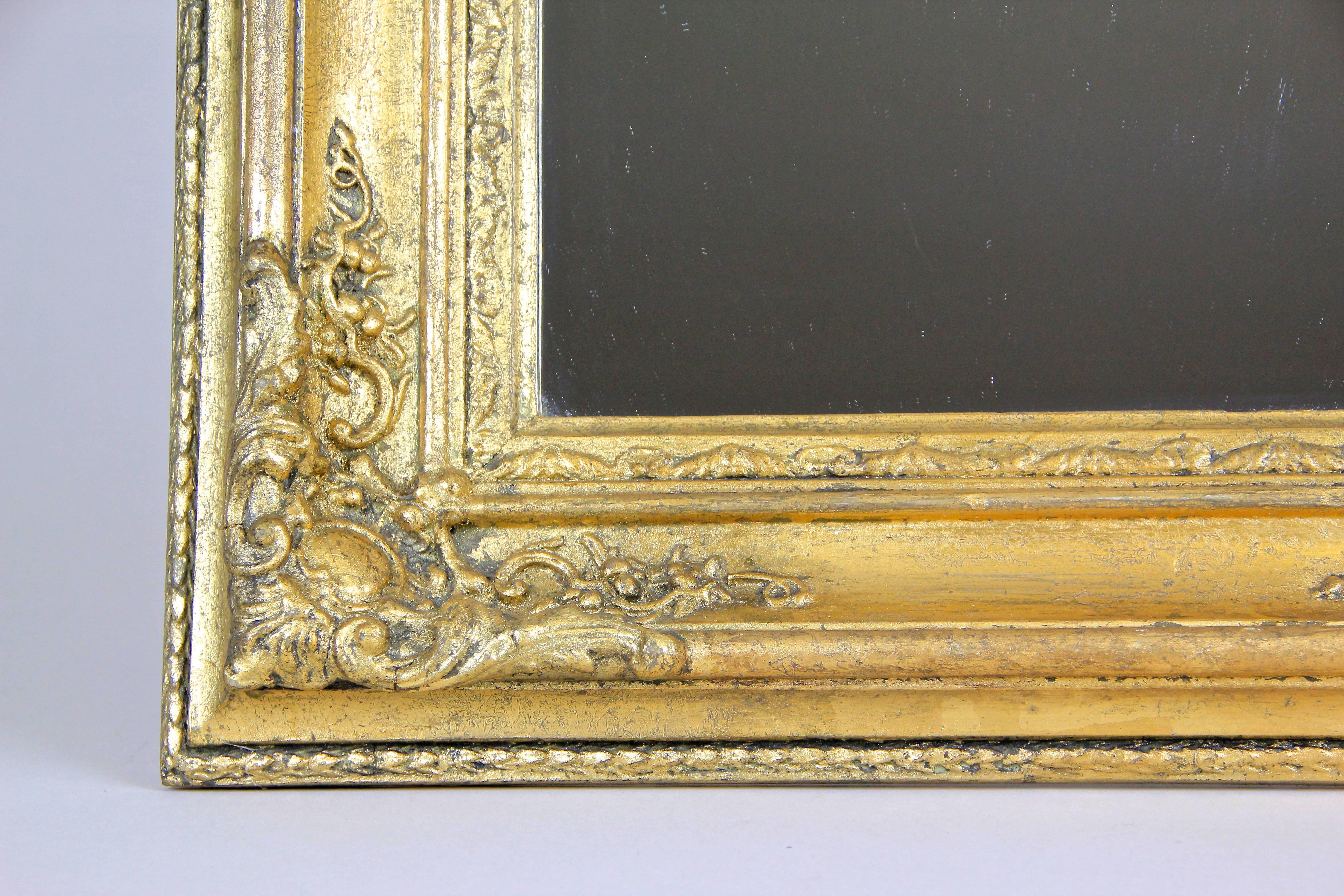 Stucco Golden Biedermeier Wall or Table Mirror, France, circa 1860