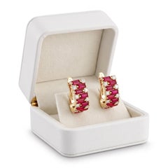 Golden Bliss 14K (or 18k upon request) Yellow Gold Gemstone Huggies Earrings