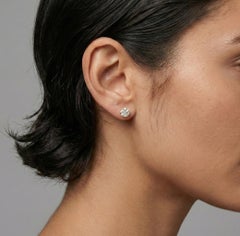 Golden Bloom 14K (or 18k upon request) Yellow Gold Diamond Cluster Stud Earrings