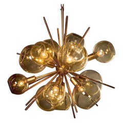 Golden Blown Glass Pendant Lamp